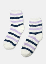 Load image into Gallery viewer, Fuzzy Striped Crew Socks