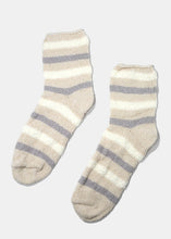 Load image into Gallery viewer, Fuzzy Striped Crew Socks