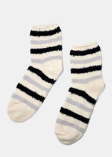 Load image into Gallery viewer, Fuzzy Striped Crew Socks