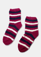 Load image into Gallery viewer, Fuzzy Striped Crew Socks
