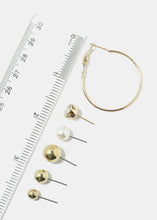 Load image into Gallery viewer, 12-Pair Rhinestone Ball &amp; Hoop Earrings
