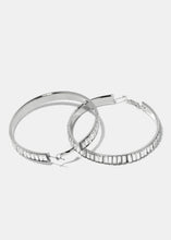 Load image into Gallery viewer, Rhinestone Studded Thick Hoop Earrings
